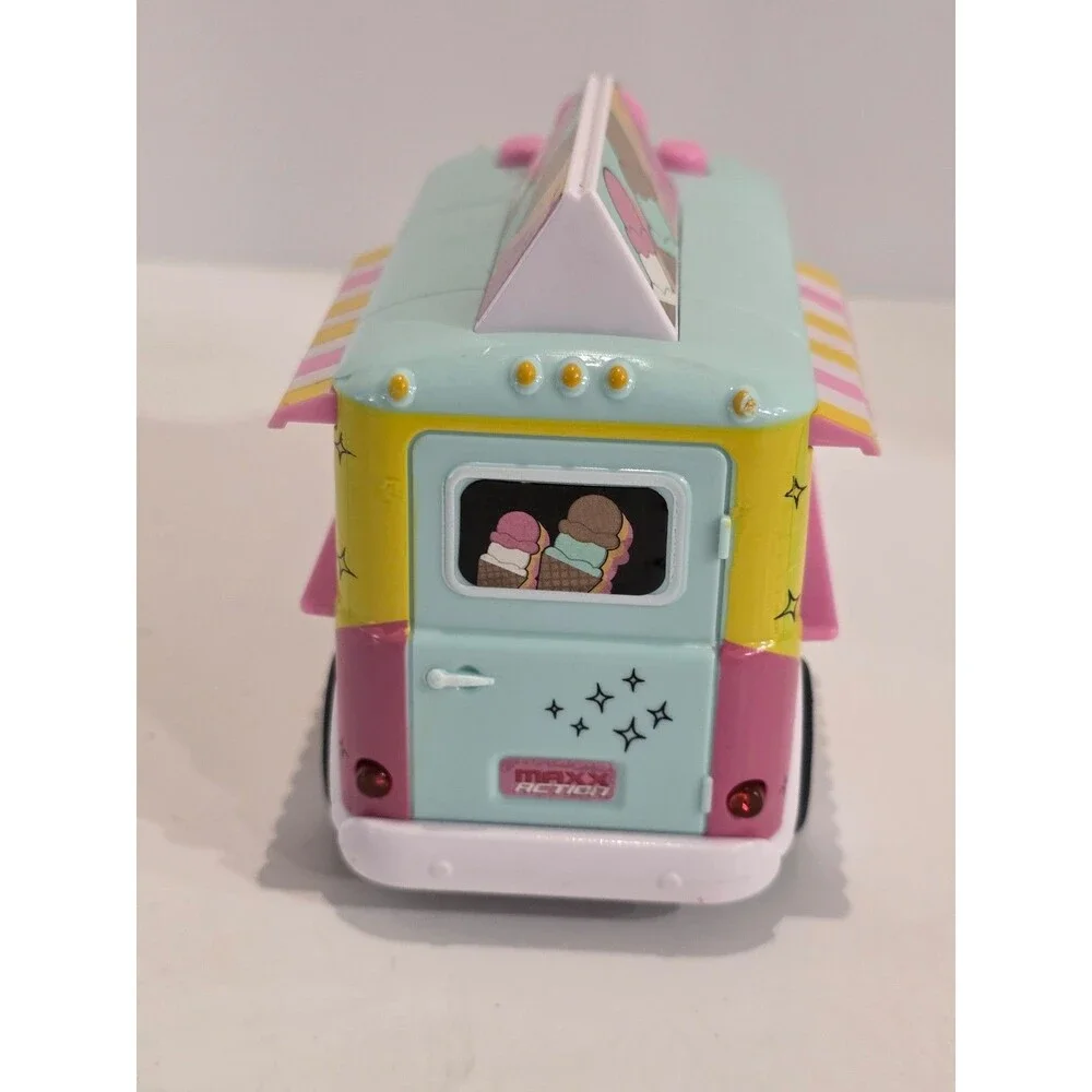 MAXX ACTION ICE CREAM TRUCK TOY FRICTION  MOTOR LIGHTS & SOUNDS (RUBBER TIRES)